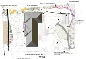 2-d landscape design plan featuring outdoor living elements